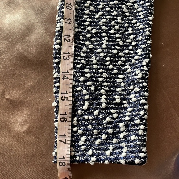 Kasper Sweater TwinSet Navy White Belted Open Front Cardi & Shell Tank Slub Knit - Picture 14 of 15